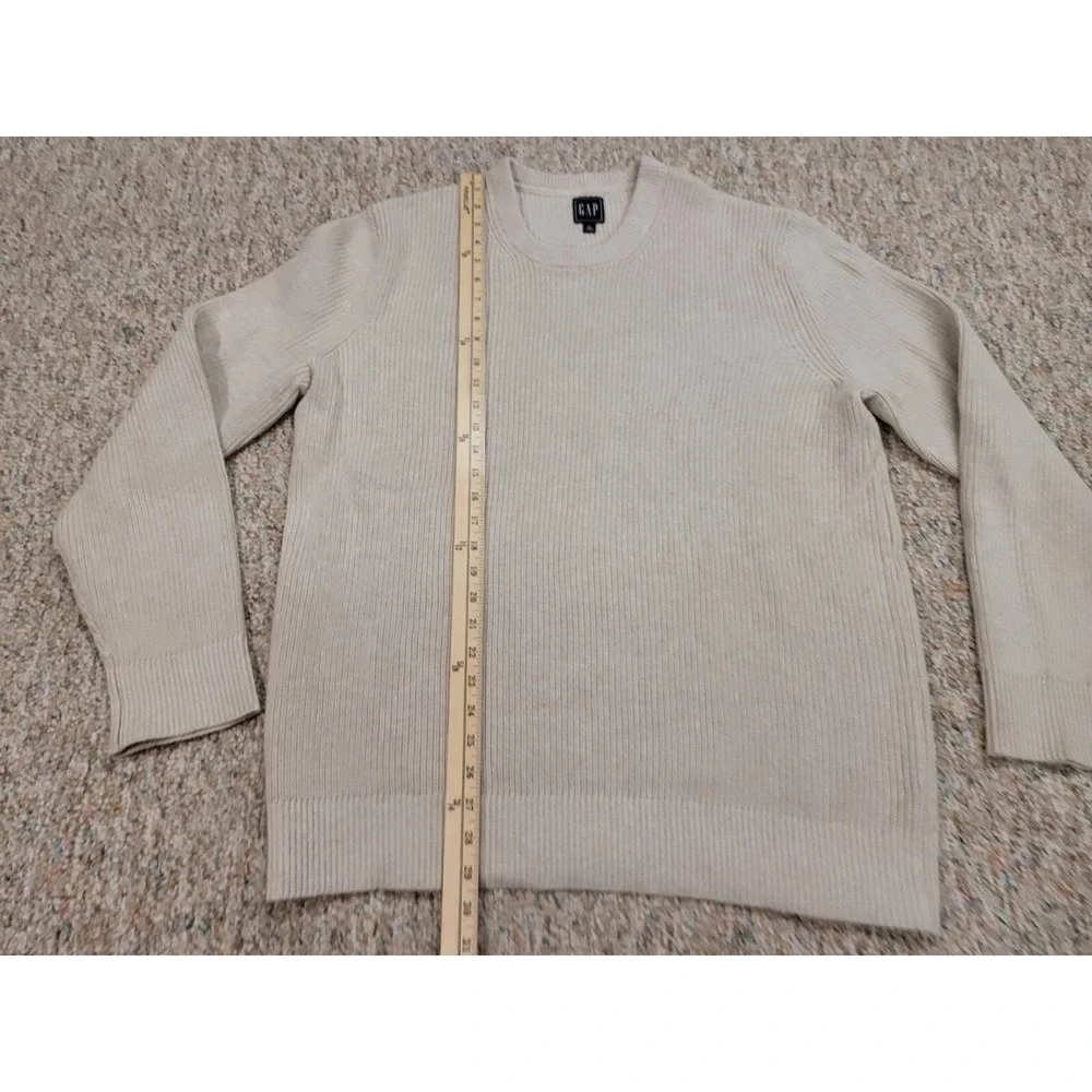 Gap Sweater Mens XL Beige Crewneck Pullover Knit Fisherman‎ Outdoors Hiking Camp